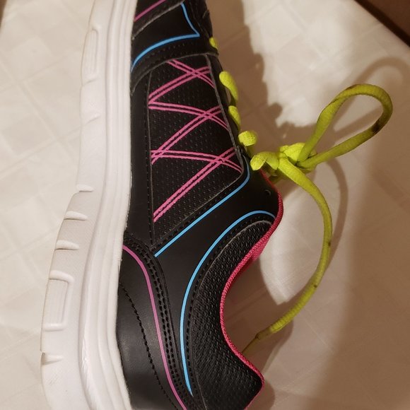 Sneakers, Neon colors with black, size 8, Good Condition - Picture 3 of 9